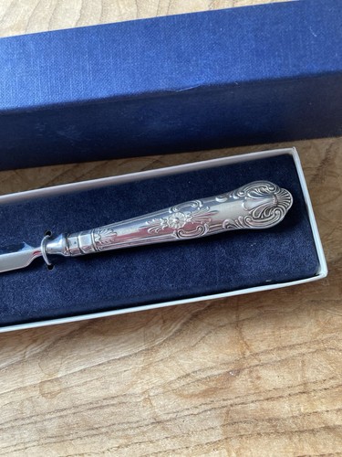 Vintage Solid Sterling Silver Letter Opener ornate handle boxed - Picture 6 of 7