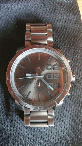 Diesel Men Watch Chronograph Gunmetal 'S Battery Replaced