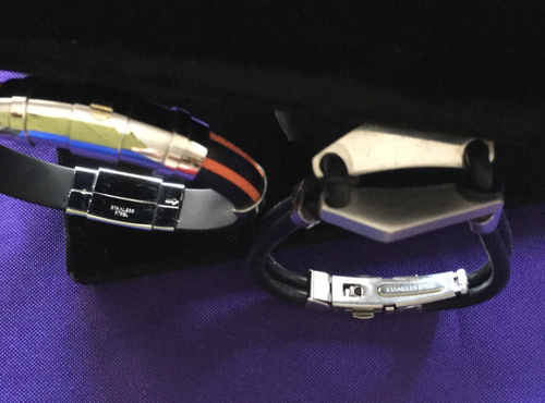 2x Men’s Stainless Steel And Leather Black Bracelet - Picture 11 of 11