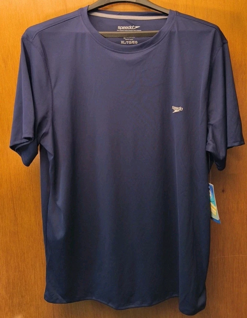 Speedo Swim T-Shirt Men's XLarge Navy Short Sleeve NWT Speedo Authentics