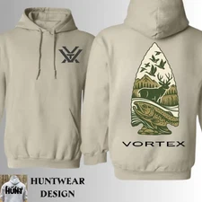Vortex Arrowhead Deer And Fish Hoodie – Outdoor Hunting & Fishing Wilderness Swe