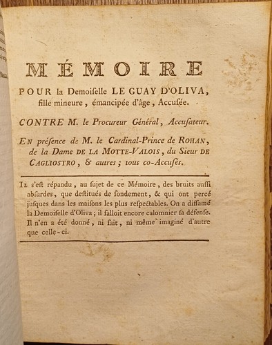 [AFFAIRE DU COLLIER DE LA REINE]. Recueil factice  CAGLIOSTRO  Cardinal de ROHAN - Picture 11 of 18