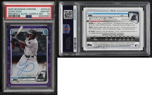 2020 Bowman Chrome Prospect Purple Refractor /250 Lewin Diaz PSA 10 GEM MT Auto
