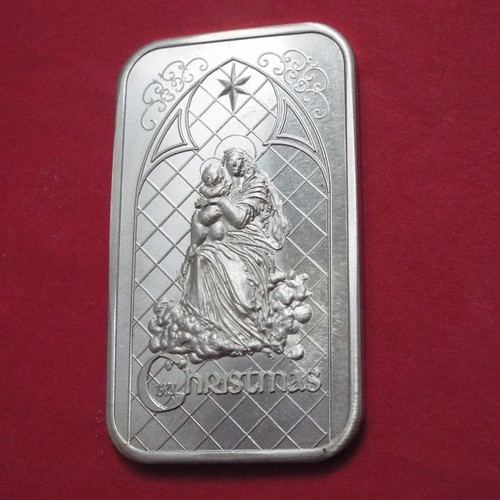 1978 Christmas "Madonna & Child" One Troy Ounce Silver Art Bar - Picture 6 of 12