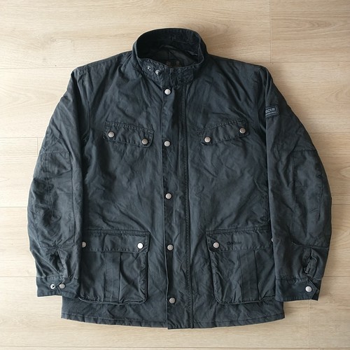 Barbour Wax Jacket Mens International Duke L Black Waxed Quilted