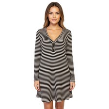 American Eagle Outfitters Mini Striped V-Neck Long Sleeve Dress Size S