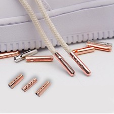 Shoelace Tip Replacement Set for All Shoes 100 Pieces Rose Gold Metal Aglets