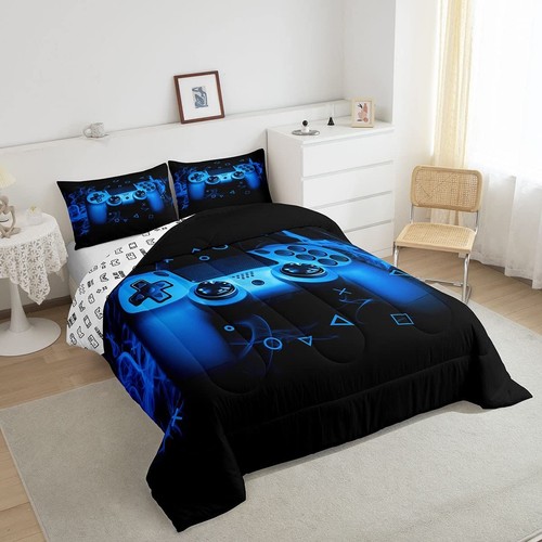 Comforter Set Full Size Boys Gaming Bedding for Kids Teens 3Pcs - Picture 2 of 5