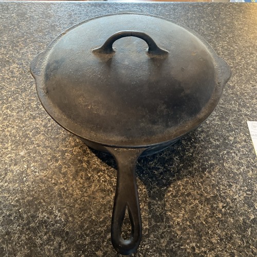 Antique cast-iron skillet with lid