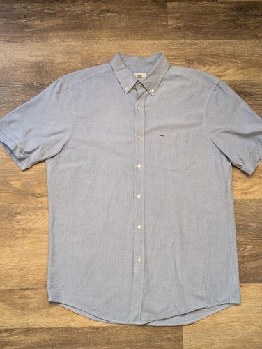 Lacoste Hemd Herren 42 L Kurzarm Kurzarm Blau Button Down - Bild 1 von 14