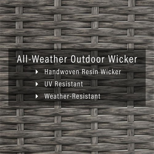 Crosley Furniture Palm Harbor Terrassen-Mülleimer aus Korbgeflecht/Rattan in verwittertem Grau - Bild 10 von 10