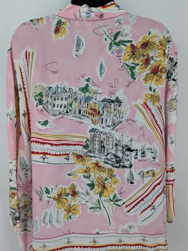 Vintage David Dart Tunika Top Damen Größe 1X Knopfleiste Blumenmuster künstlerischer Lagenlook USA - Bild 6 von 10