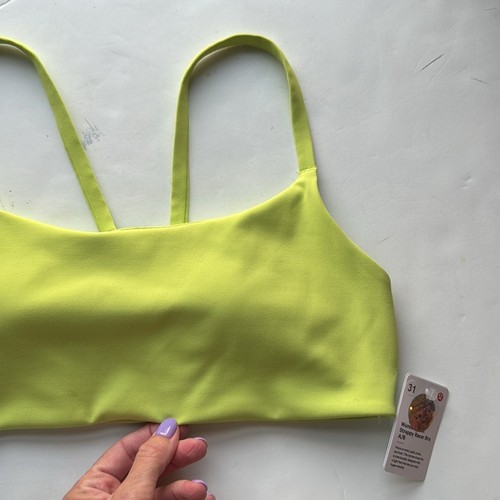 Reggiseno Lululemon Wunder Train Strappy Racer nuovo con etichette supporto leggero coppa A/B uva acida 10 - Foto 5 di 16