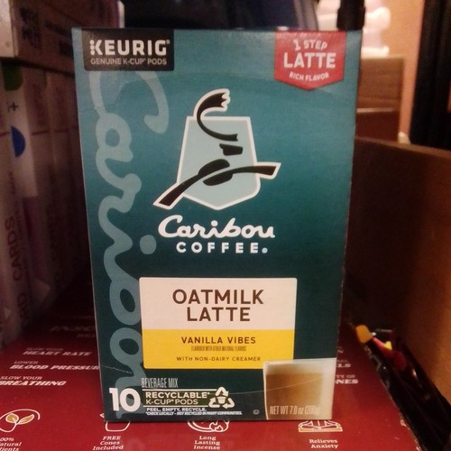 Caribou Coffee Oatmilk Latte Caramel Comfort Beverage Mix Keurig K Cups 10ct 7oz - Picture 1 of 2
