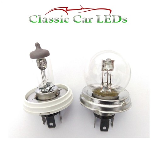 2x P45T R2 H5 HB012 410 to P43T H4 BULB ADAPTER VW T1 T2 BEETLE CAMPER BAY SPLIT - Picture 1 of 3