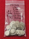 Picker's Delight Bag of $5 MIXED DATE CIRC 90% Silver Roosevelt Dimes   #T0739