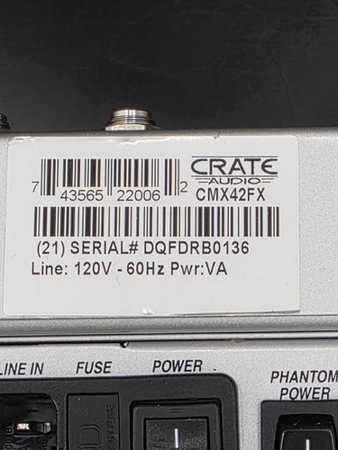 Crate CMX42FX Audio PA Mixer With Power Cord - Picture 10 of 11