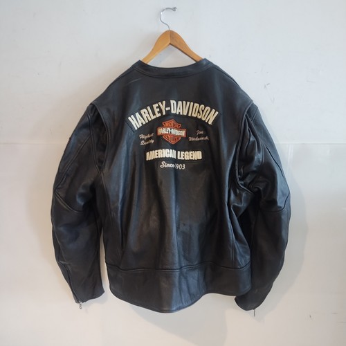 Harley Davidson 4x American Legends Mens Black Leather Jacket 98135-05VM RARE - Imagen 9 de 10