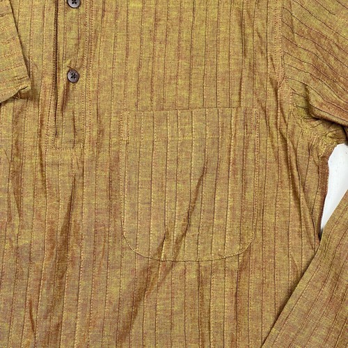 Camicia Fabindia cotone arancione/verde con bottoni • Uomo 38• Made in India - Foto 6 di 10
