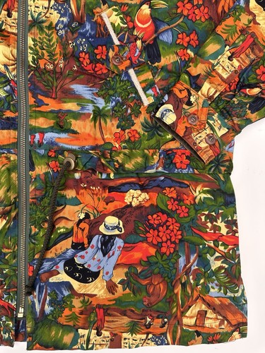 Vintage Paul Gauguin Novelty Print Woman Line-Up Jacket sz L Hawaiian Tiki Rare - Picture 2 of 7