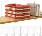 6 Pack Closet Organizers and Storage, Clear Shelf Dividers, Vertical Purse Organ