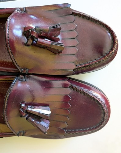 Zapatos Mocasines Bass Weejuns Borgoña Cuero Borla Para Hombre Talla 9.5 E Heritage - Imagen 2 de 12