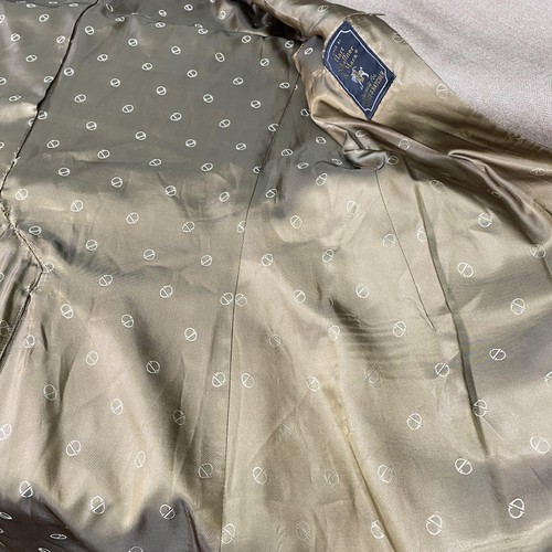 Vintage Christian Dior Mantel Herren groß hellbraun Fischgrät Wolle Topcoat Gürtel hinten - Bild 10 von 16