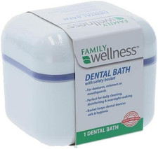 Denture Case, Denture Cup with Strainer Safety Basket, for Dent