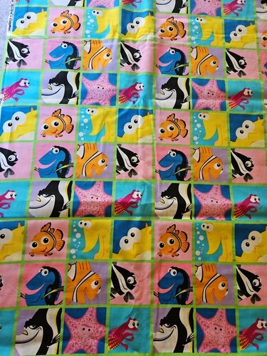 Vintage Disney Pixar Find Nemo Fabric Springs Ind. 1 Yard Pieces~RARE~ Dory - Picture 4 of 4