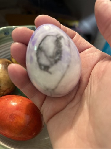 Vintage PolishedStone Marble Alabaster Granite Rainbow Eggs Made In Italy Lot 6 - Picture 4 of 16