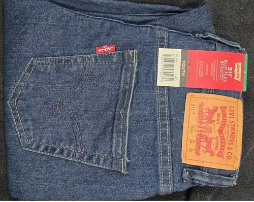 NWT Levis 511 Slim Stretch Denim Jeans Boys Size 8 Reg. 24" W x 25" L 2 pairs