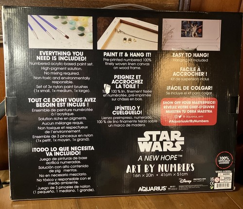 Star Wars Episodio IV Una Nueva Esperanza Arte por Números Kit de Pintura Artes y Oficios 16x20 - Imagen 2 de 2