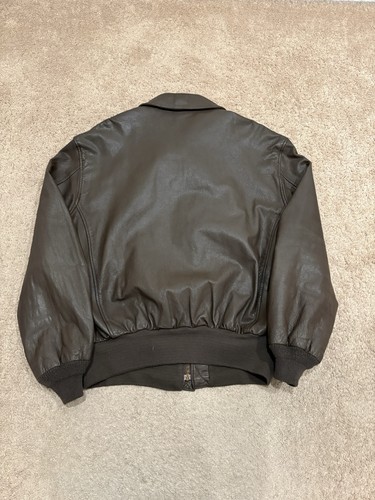 Chaqueta de vuelo vintage Cooper tipo A-2 de cuero marrón bombardero talla 52L HECHA EN EE. UU. - Imagen 7 de 7