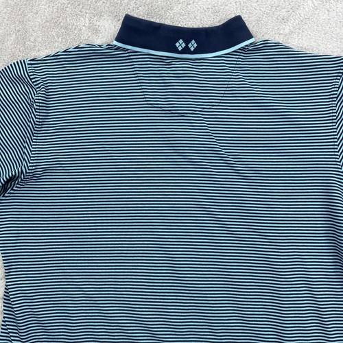 Robert Graham Polo Shirt Mens 2XL Blue Striped Golf Performance Stretch Designer - Picture 14 of 18
