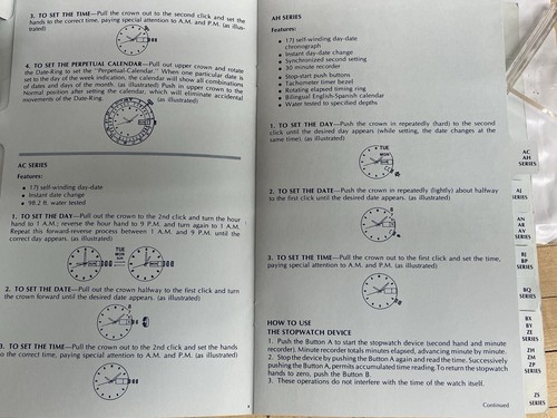 1970's Seiko Watch Instructional Dealer Manual Booklet by Reference Numbers - Picture 4 of 5