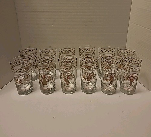 Set completo bicchieri da bevande vintage Anchor Hocking 12 giorni di Natale 12,5 once - Foto 2 di 17