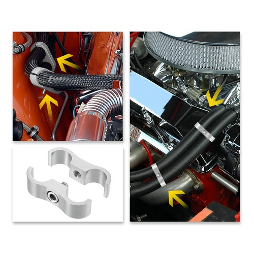 3uds AN6 Coche Manguera Separador Abrazadera Combustible Línea Conector Plateado - Imagen 4 de 7