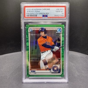Jeremy Pena 2020 Bowman Chrome Green Refractor 1st /99 #BCP-61 Astros PSA 10