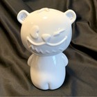 Angry Bear White Ceramic Vase