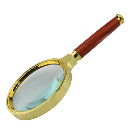 Magnifier Gold Magnifying Glass Loupe Reading Jewellery Big Large Handheld - Picture 3 of 13