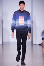 Calvin Klein Collection Men Spring 2014 Neoprene Sunset Sky Beach Sweatshirt M