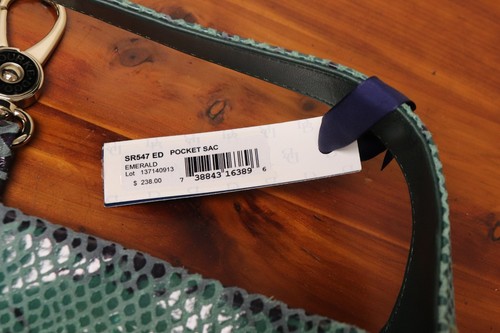 Dooney & Bourke Belvedere Logo Lock Shoulder Hobo Bag Emerald Green Snakeskin - Picture 7 of 12