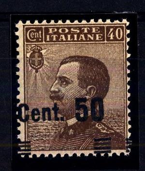 ITALIA Regno 1923/27 Francobolli del 1901-20 sovr. 50 su 40 c. Varietà MNH** - Picture 1 of 1