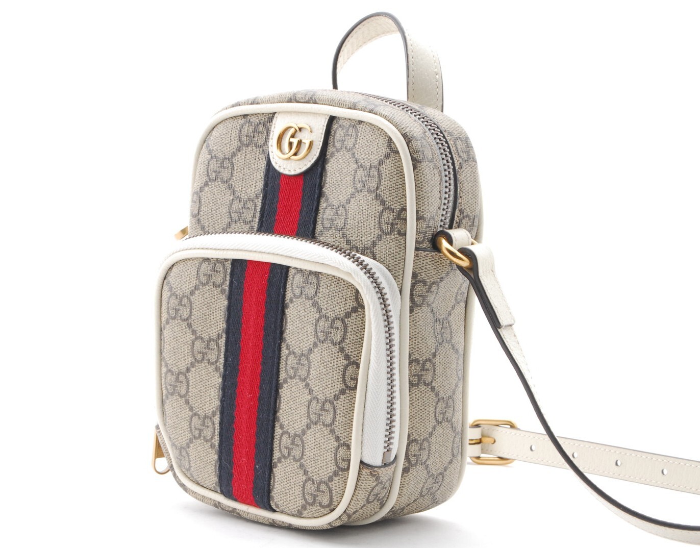 GUCCI Mini Ophidia Crossbody Bag in Supreme PVC Leather 671682 Authentic-image