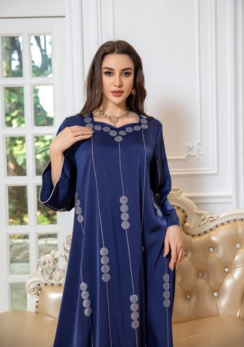 Dubai Muslim Long Maxi Dress Women Kaftan Turkey Islamic Robes Modest Dresses - Picture 22 of 75