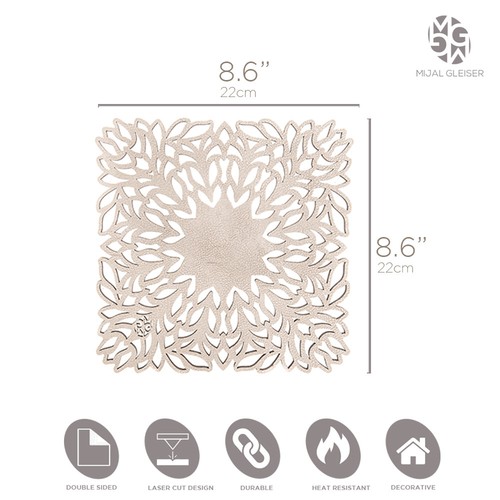 Mijal Gleiser Double Sided Trivets Hot Pads Pot Holder Laser Cut Set of 2 - Picture 20 of 58