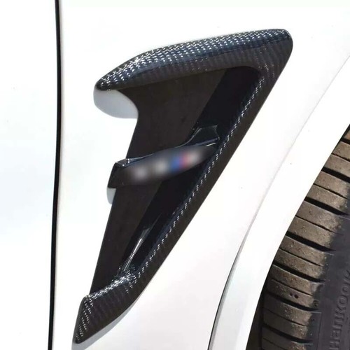 2pcs Carbon fiber style Side Fender Grille Air Vents Decorative panels For BMW - Picture 14 of 17