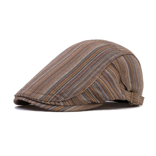 Women Lady Colorful Striped Gatsby Flat Ivy Hat Beret Newsboy Golf Duckbill Cap - Picture 8 of 8