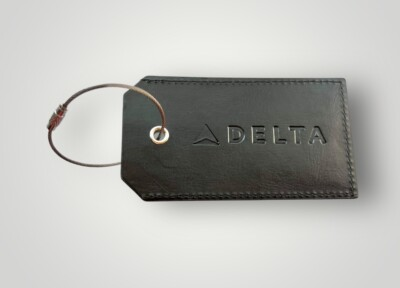 #ad Delta Air Lines Official Luggage Tag Black Baggage Travel Skyteam New $19.99