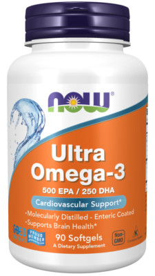 NOW FOODS Ultra Omega-3 500 EPA / 250 DHA, 90 Gele.